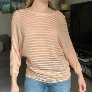 Alice + Olivia Blush Pink Sheer Lightweight Blouse Top